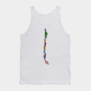 Spirograph Patterned Chile Regions Map Tank Top